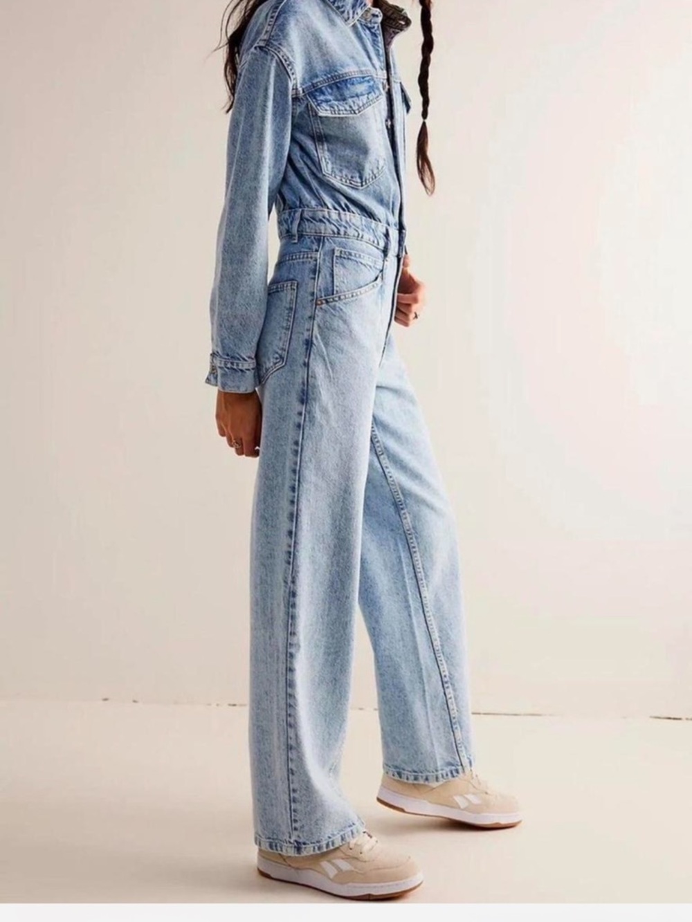 We The Free Light Blue Wide-Leg Jumpsuit - Size XS